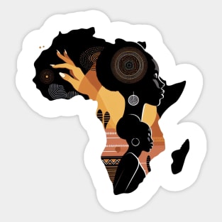 Africa Map Woman Sticker